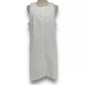 Cremieux White Sleeveless Denim Dress Size 4 Raw Hem Summer Ready Casual Coastal